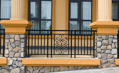 European Q235 Metal Stair Wrought Iron Guardrail 1.8m