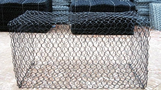 80x100mm Gabion Wire Mesh  For Slope Protection / PVC Coated Filled Gabion Baskets