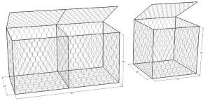 3.5mmx80x100mm Gabion Wire Mesh / Galvanized Gabion Box 2x1x0.5Mx2.7mm