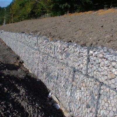 Plated Galfan Stone Cage Wire Mesh Plastic Reinforced Gabion