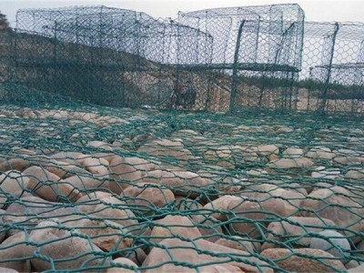 60*80mm Gabion Stone Cage Polyethylene Coating Retaining Wall Slope Protection