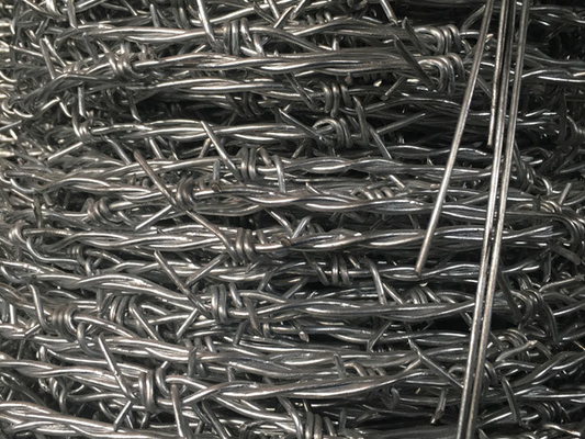 14*16# Security Barbed Wire Fencing Electro Galvanized Double Strand